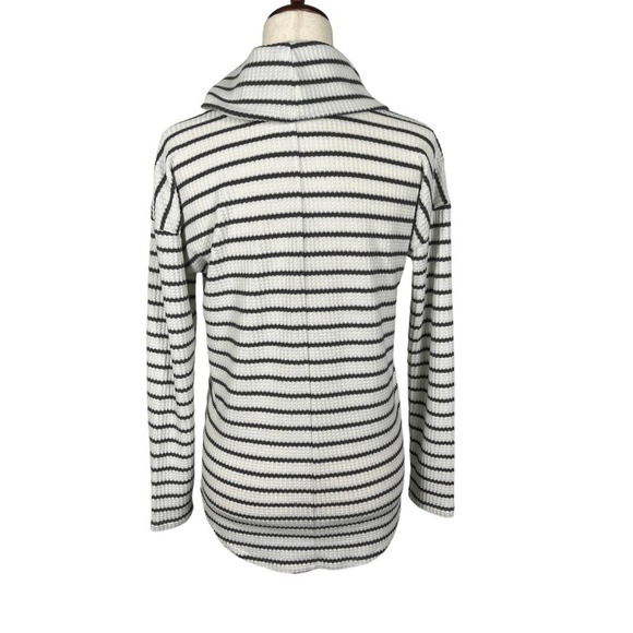 LOFT‎ STRIPED MOCK NECK WAFFLE KNIT PULLOVER SWEATER PRE-OWNED SIZE XS - Picture 6 of 13